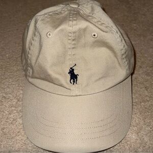 Khaki Ralph Lauren Polo Cap with Embroidered Logo